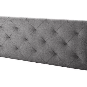 Hoofdeinde bekleed Milan 160x60 cm, Ruiten Grijs Stof, 8 cm dicht.