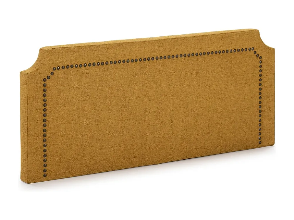 Hoofdeinde gestoffeerd Leonor 140 x 60 cm Mosterd, Spijkers Bruine Kleur, Totale Dikte 8 cm