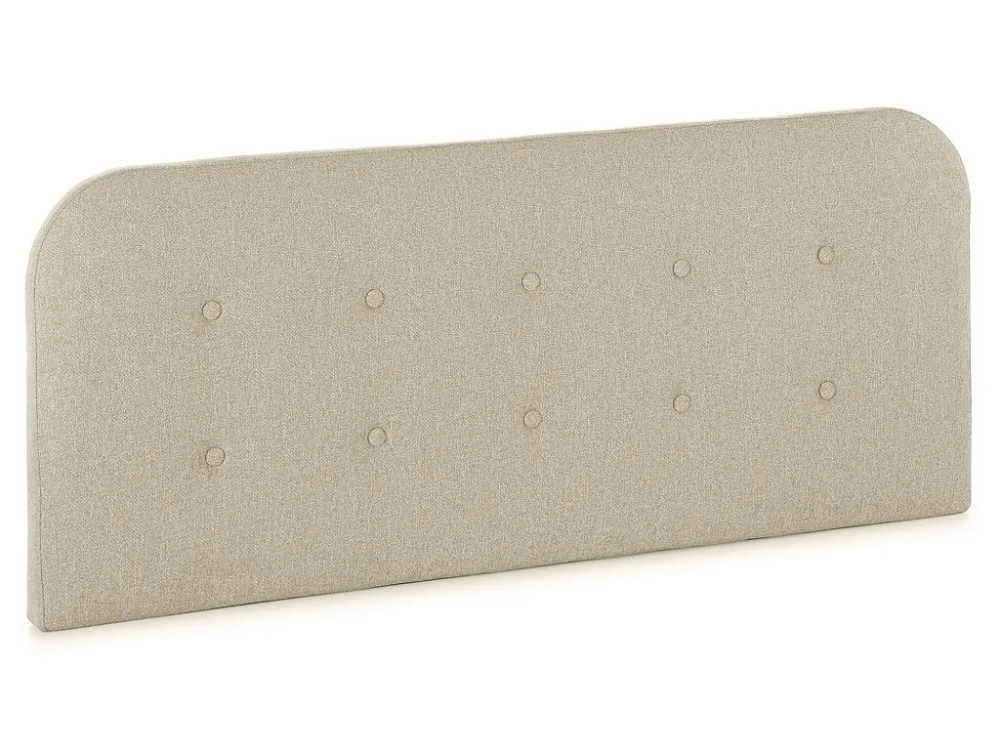 Hoofdeinde gestoffeerd Saona 140x60 cm Kleur Beige, Gewatteerd met Schuim, voor Bed 135 cm, Knopen capitoné, 8 cm stevig.