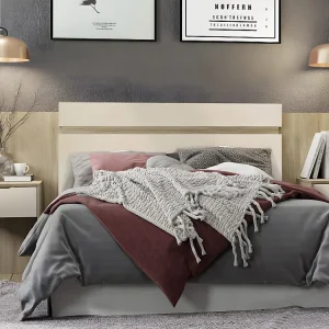 Hoofdeinde met nachtkastjes - Uitbreidbaar - 140 /160 cm - Naturel en crème - Koop nu