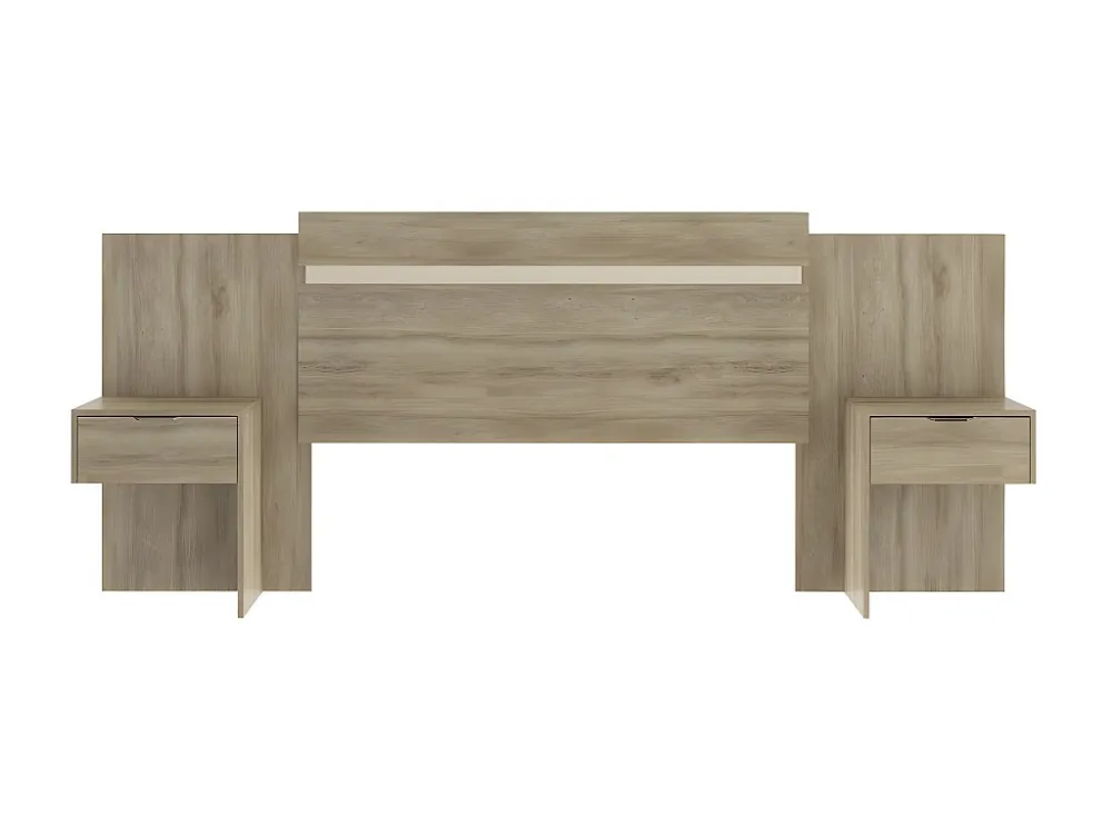 Hoofdeinde met nachtkastjes - Uitbreidbaar 140/160cm - Eiken - PARATI -Koop nu online