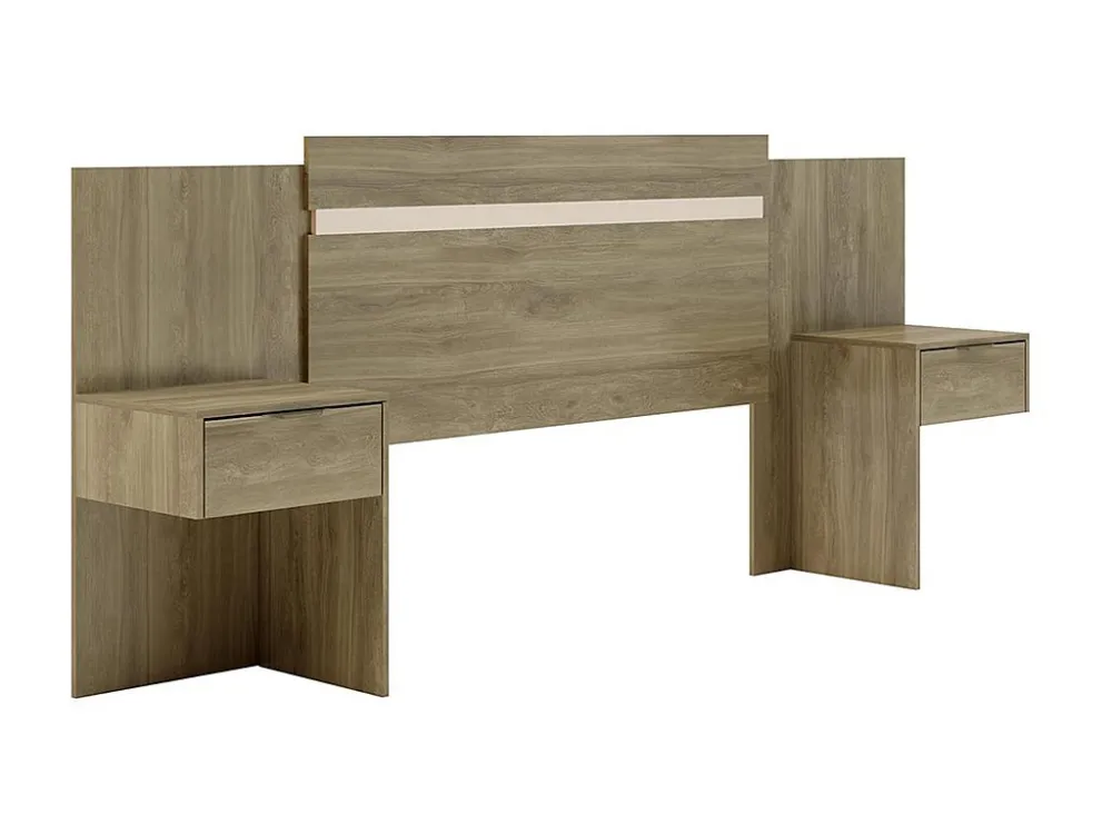 Hoofdeinde met nachtkastjes - Uitbreidbaar 140/160cm - Eiken - PARATI -Koop nu online