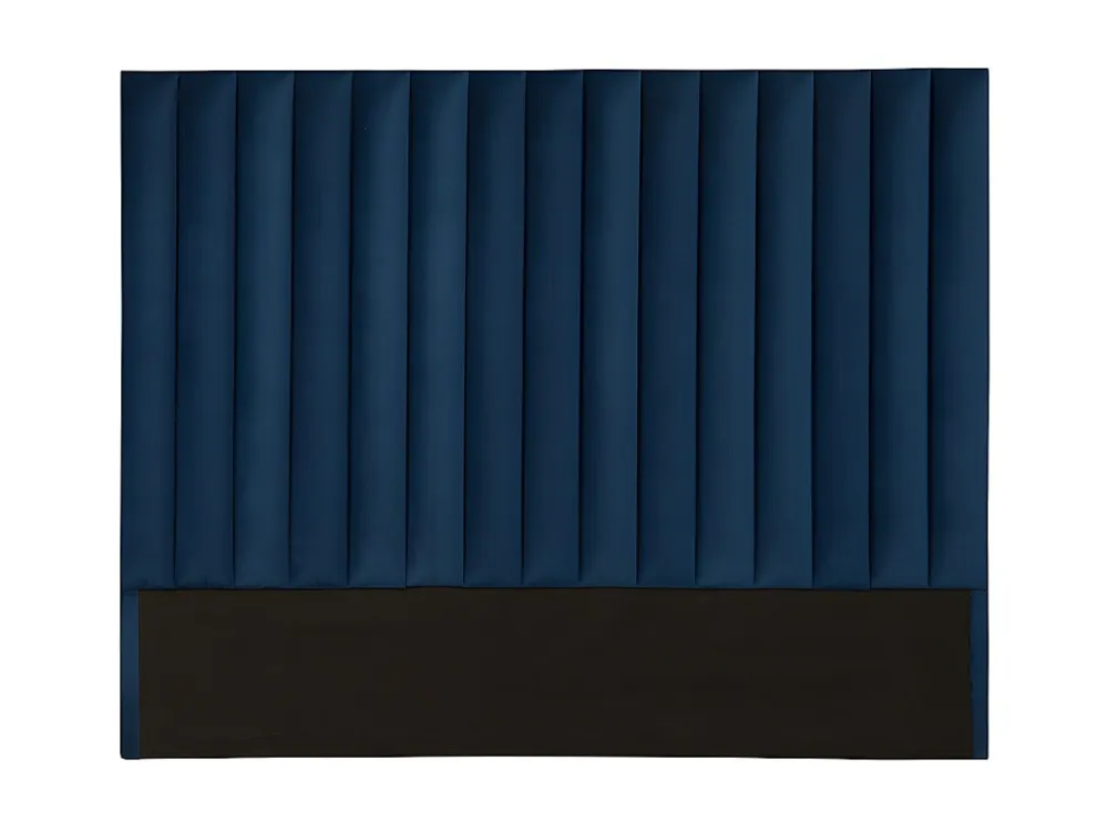 Hoofdeinde SARAH met verticale naden - 140 cm - Fluweel - Donkerblauw - Koop nu spotgoedkoop