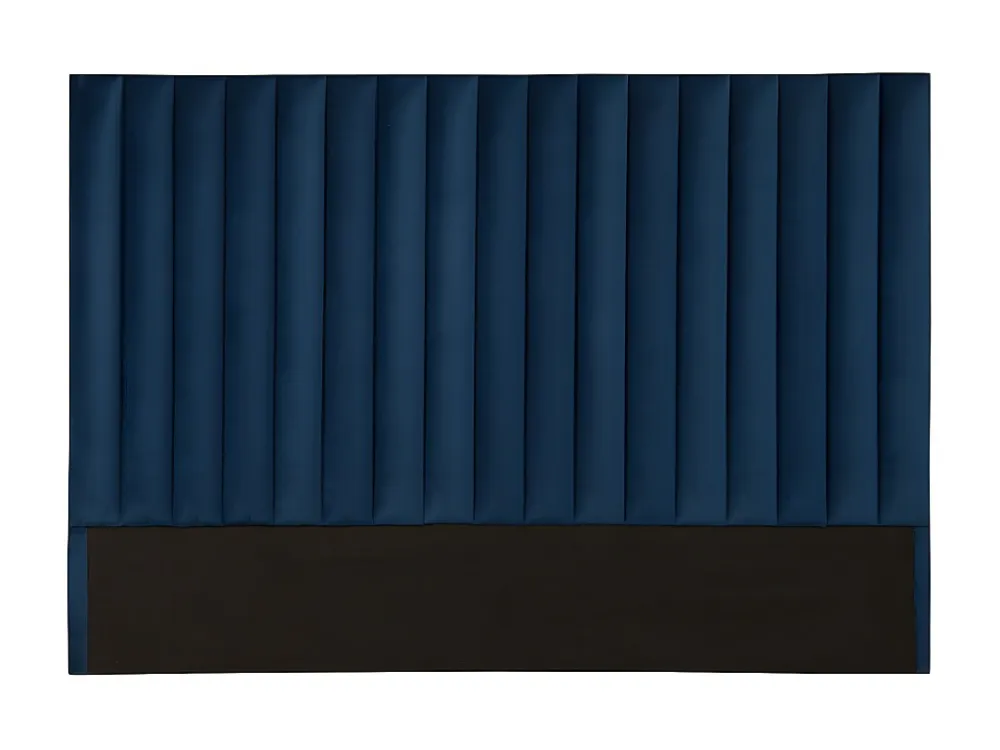 Hoofdeinde SARAH met verticale naden - 160 cm - Fluweel - Donkerblauw - Koop nu voordelig