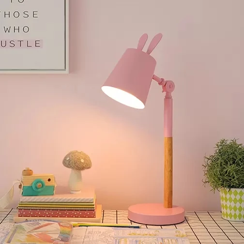 Metal Bunny Desk Light Dormitory Bedroom 1 Head Macaron Pivotbaar Study Light Green