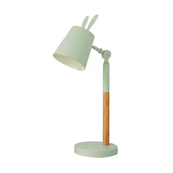 Metal Bunny Desk Light Dormitory Bedroom 1 Head Macaron Pivotbaar Study Light Green