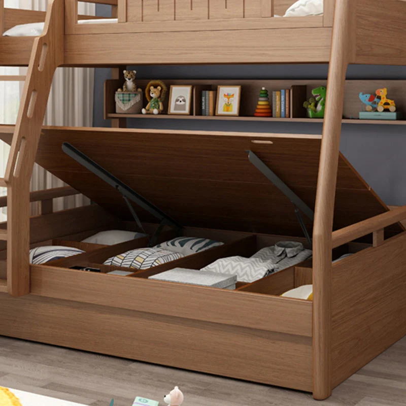 Modern Mattress Included Bunk Bed Massief Wood Bed Headboard