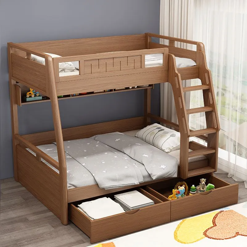 Modern Mattress Included Bunk Bed Massief Wood Bed Headboard