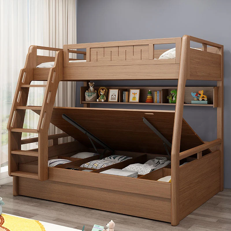 Modern Mattress Included Bunk Bed Massief Wood Bed Headboard