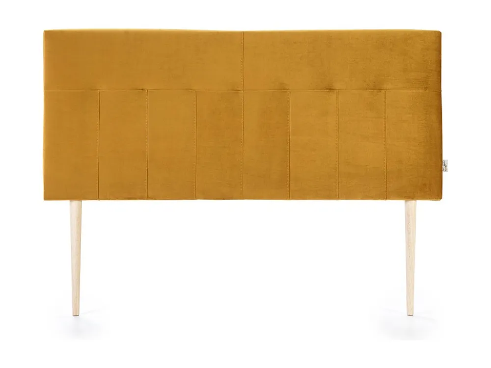 Napels gestoffeerd hoofdeinde 160x100 cm Mosterd, Fluweel, Houten poten