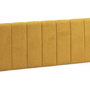 Opgemaakte hoofdeinde Creta 150x60 cm Mosterdkleur, Gewatteerd met Schuim, Verticaal Geborduurd, 8 cm Dicht