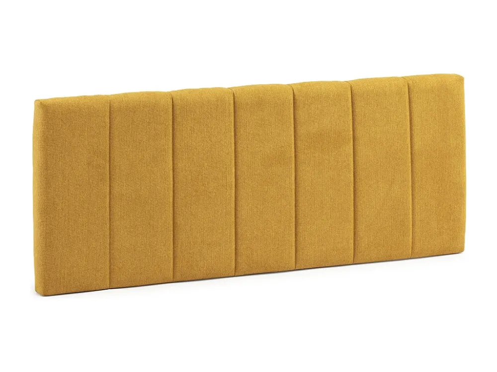 Opgemaakte hoofdeinde Creta 150x60 cm Mosterdkleur, Gewatteerd met Schuim, Verticaal Geborduurd, 8 cm Dicht