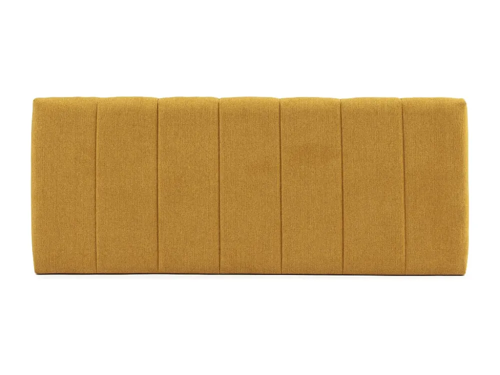 Opgemaakte hoofdeinde Creta 150x60 cm Mosterdkleur, Gewatteerd met Schuim, Verticaal Geborduurd, 8 cm Dicht