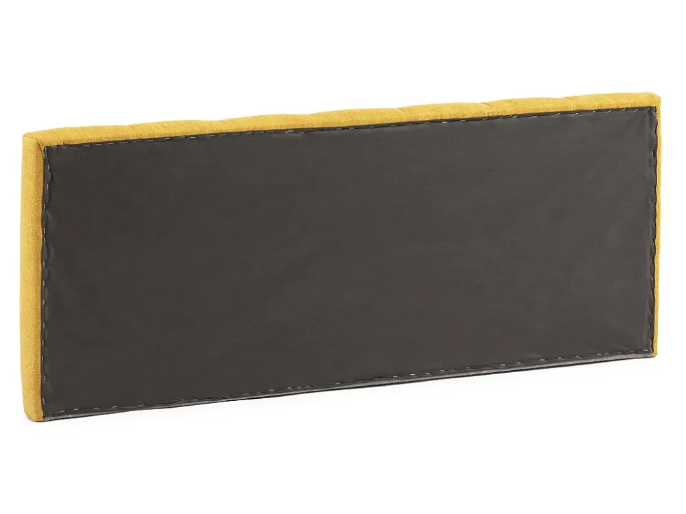 Opgemaakte hoofdeinde Creta 150x60 cm Mosterdkleur, Gewatteerd met Schuim, Verticaal Geborduurd, 8 cm Dicht