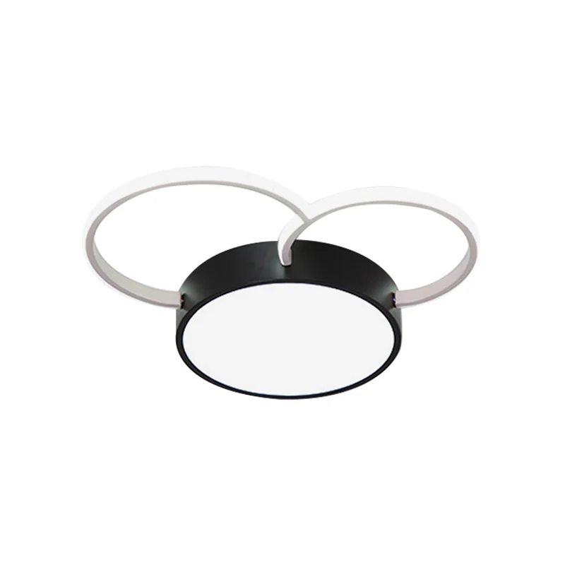 Rond, intens bij het plafond, verlichting, modernisme, metalen LED-slaapkamer, inbouwlamp zwart-wit, 16"/19,5"/23,5" breed