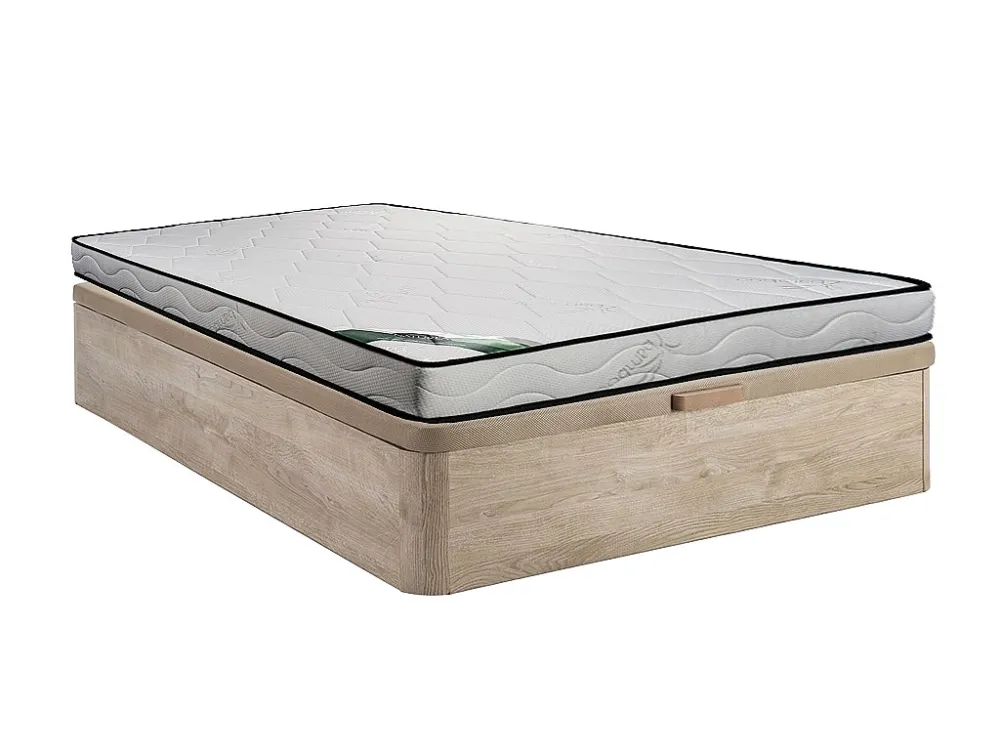 Set bedbodem met opbergruimte, matras van schuim met tijk van bamboe - 160 x 200 cm KANANI van DREAMEA