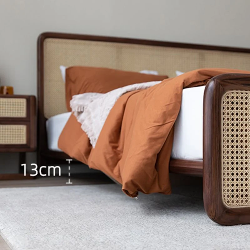 Uni Wood Standard Bed Tropical Rectangular Panel Bed Headboard