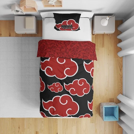 Naruto Shippuden - Akatsuki Microvezel Beddengoed Set (140x200cm + 63x63cm)