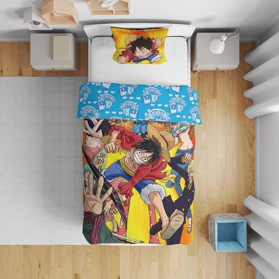 One Piece - Luffy en zijn Crew IV Microvezel Beddengoed Set (140x200cm + 63x63cm)