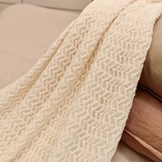 Zachte en Warme Deken - Wit - 100% Acryl - 130x160 cm - Lichtgewicht met Stijlvolle Franjes - Ideaal als Sprei, Plaid, Woo...