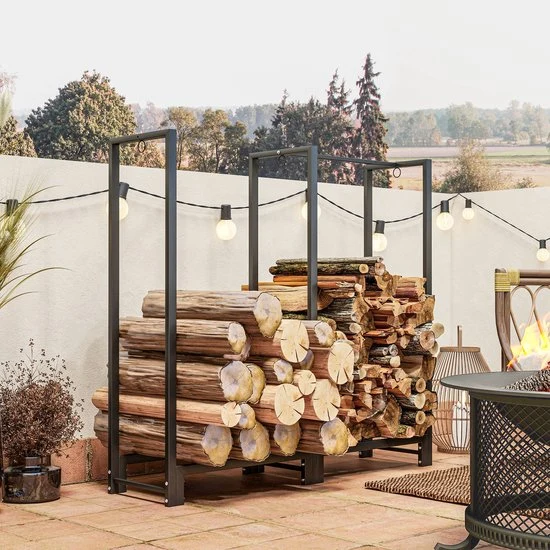 4goodz Haardhoutrek 123 cm Tot 200 kg - Staal - Zwart