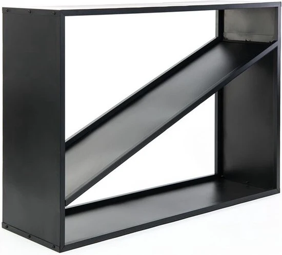 Westmann® Haardhout rek Hugo - 35x115x80cm - Houtopslag buiten - Zwart