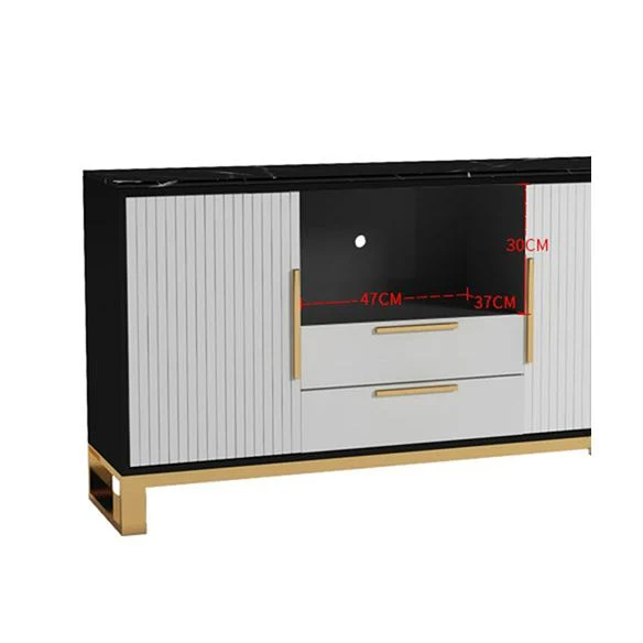 2-Door Sideboard Cabinet Drawers Glam Buffet Sideboard Home Gemakkelijk Schoon te Maken 47l