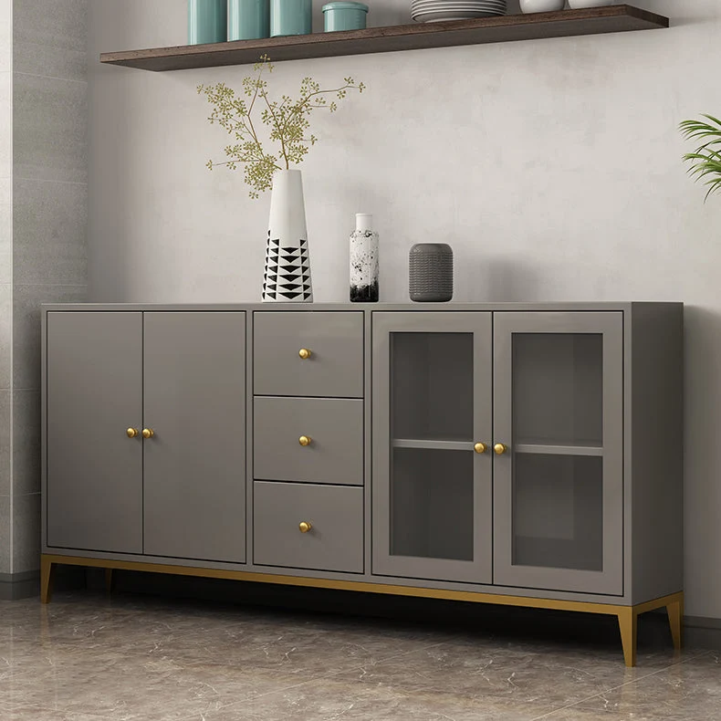32"H Sideboard Glam Style Sideboard Buffet Living Room and Kitchen Grijze Waslaag 34l