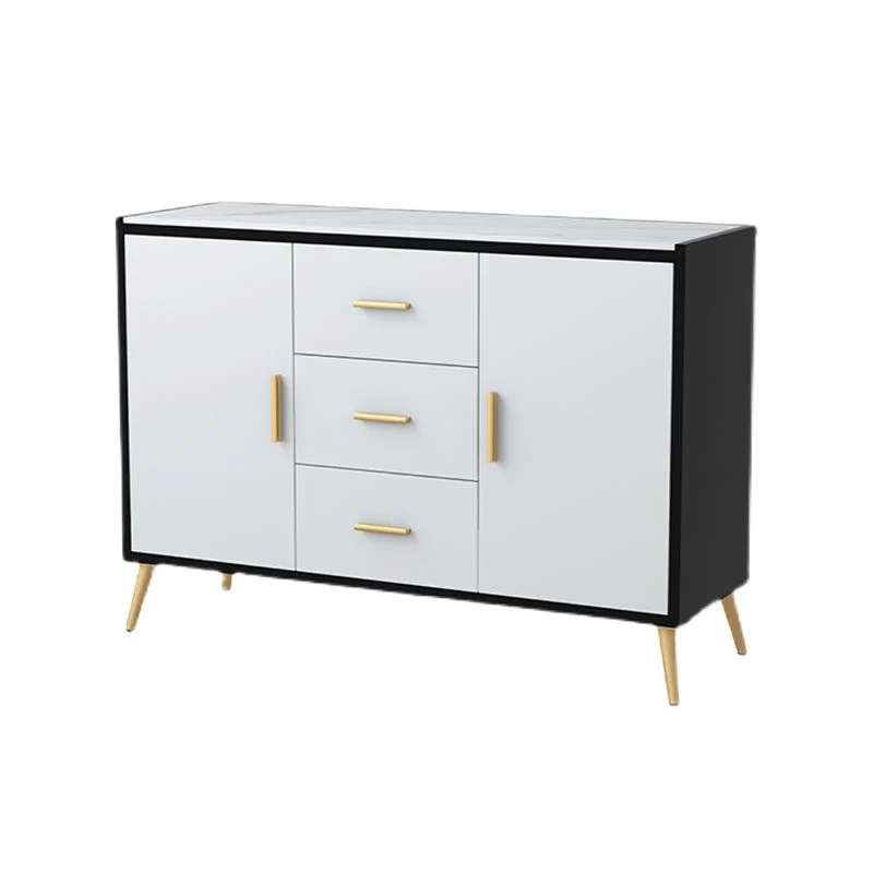 39.5"L Glam Style Side Board Engineered Wood Drawers and Storage Dining Room | Uitbreidbaar | Eettafel White