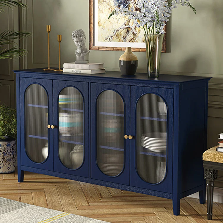 4-Door Sideboard Table 59'L Hedendaags Wood Buffet Sideboard Kitchen White