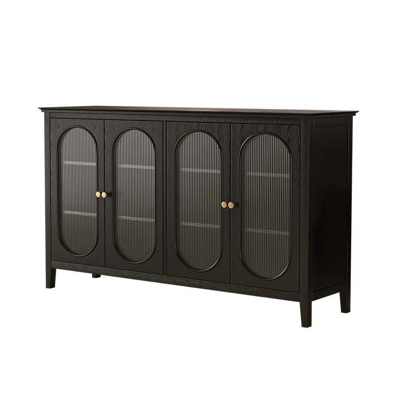 4-Door Sideboard Table 59'L Strak Wood Buffet Sideboard Kitchen White