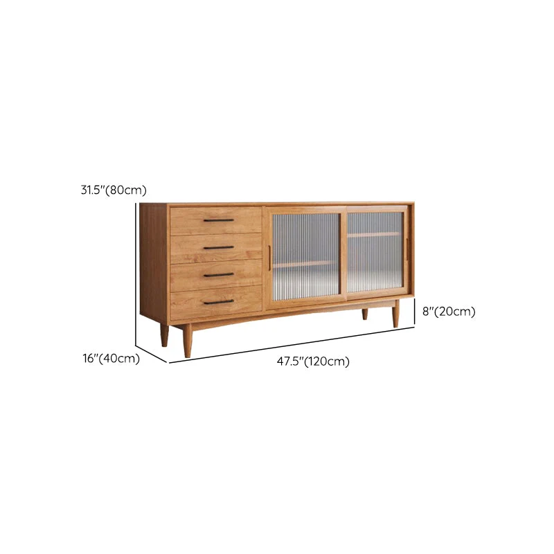 Actueel Sideboard Table Solid Wood Dining Buffet Drawers and Cabinets 47l