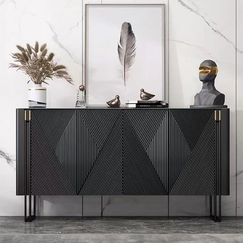 Actueel Stone Top Sideboard Engineered Wood Side Board Living Room voor 6 Personen 47l