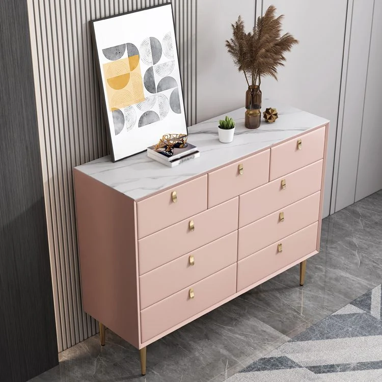 Actueel Stone Wood Sideboard 9-Drawer Dining Room Buffet Server,47"L x 15.7"W x 36.6"H Blue