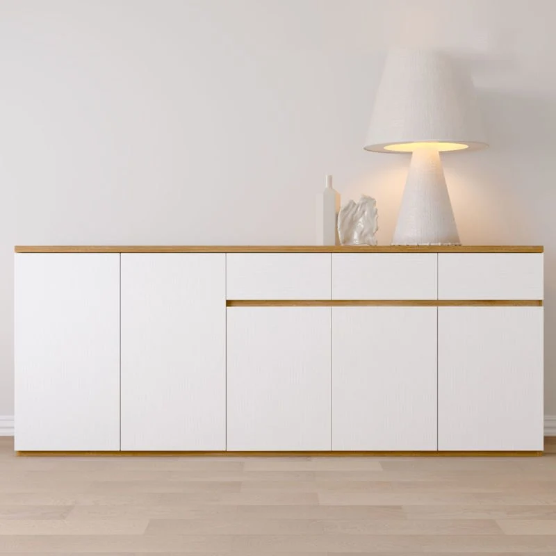Actueel Style Side Board Wood Sideboard Cabinets and Drawers Grijze Waslaag 31l