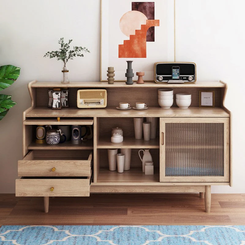 Basis Style Sideboard Wood Cupboard Drawer and Door Living Room Gemakkelijk Schoon te Maken 47l