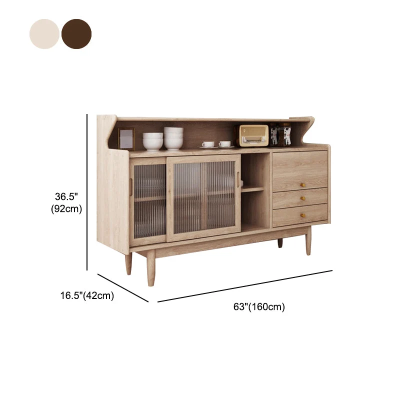 Basis Style Sideboard Wood Cupboard Drawer and Door Living Room Gemakkelijk Schoon te Maken 47l