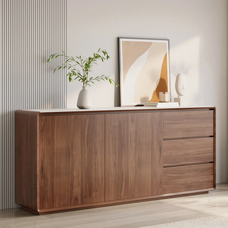 Cappuccino Buffet Sideboard Drawers Contemporary Dining Server 47l