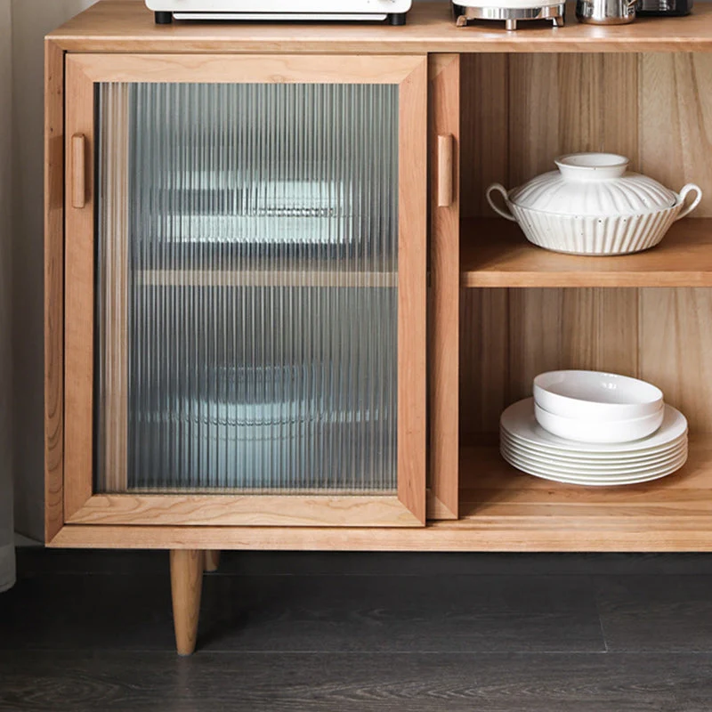 Cappuccino Solid Wood Dining Buffet Modern Kitchen Sideboard Doors and Drawers Stofbestendig 47l