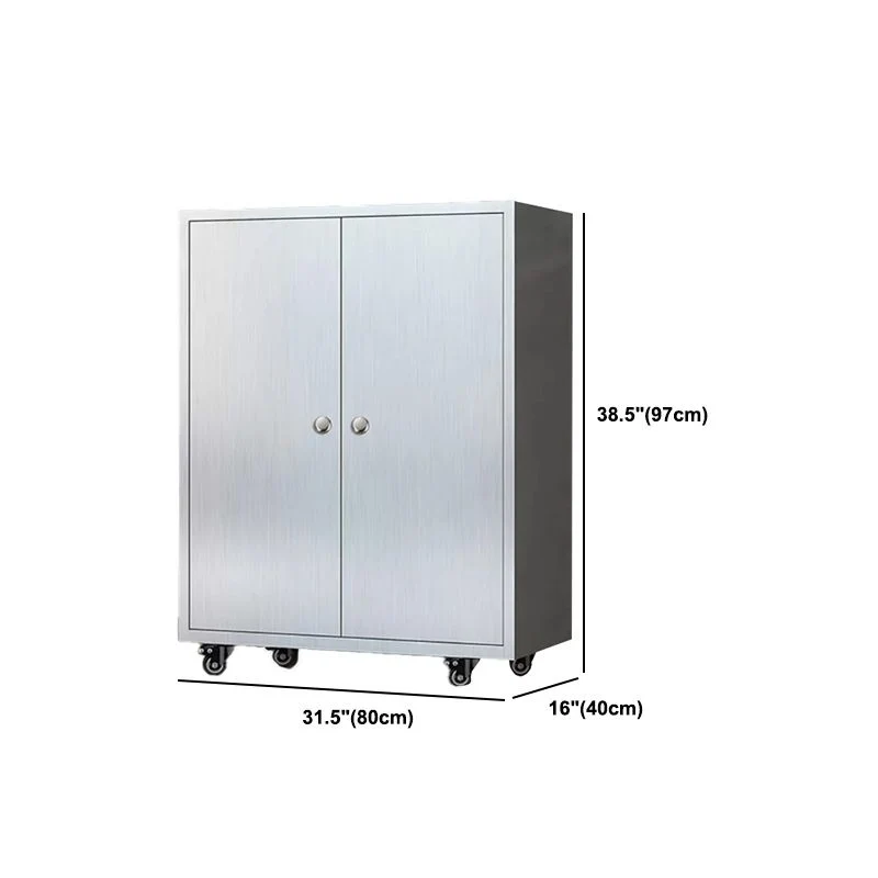 Chrome Metaal Sideboard Wheels Modern Indoor Dining Server Cabinets 20l