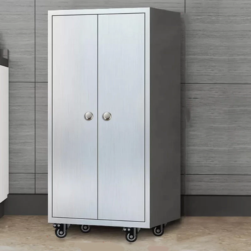 Chrome Metaal Sideboard Wheels Modern Indoor Dining Server Cabinets 20l