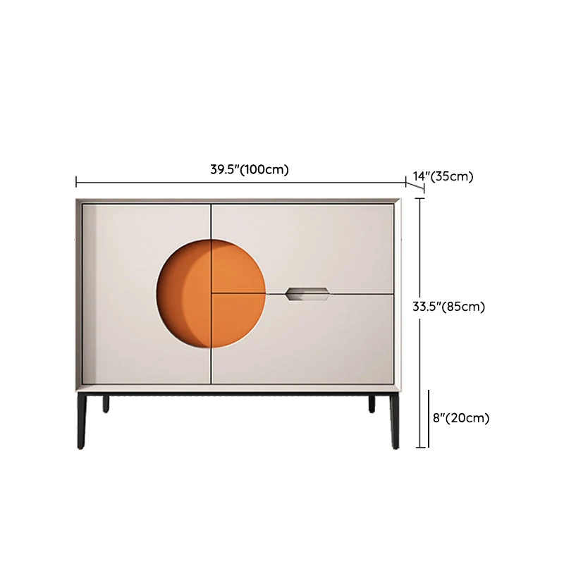Contemporain Drawers Sideboard Table Engineered Wood Credenza Living Room met Opberglades 39l