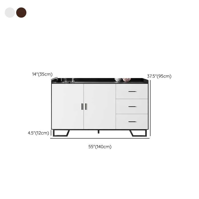 Contemporain Sideboard Buffet Drawers and Doors Cabinets Buffet Sideboard 47l
