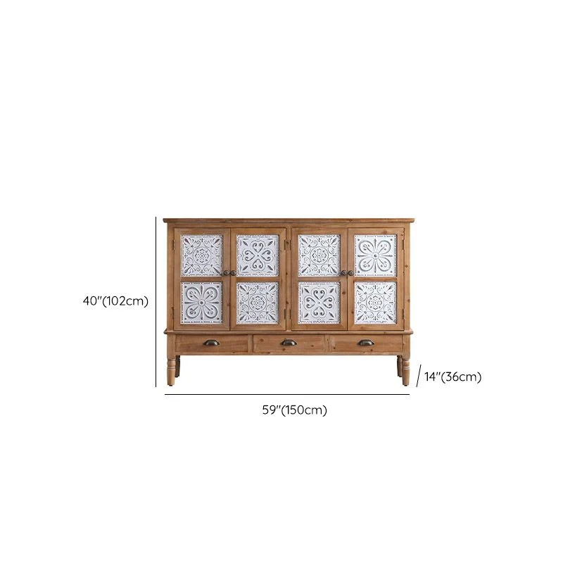 Contemporain Style Sideboard Solid Wood Side Board Kitchen Use | Uitbreidbaar | Eettafel 45l