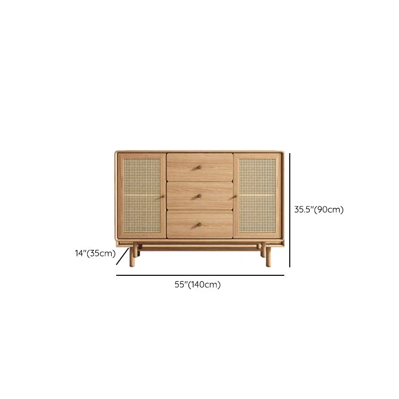 Contemporary Brown Sideboard Eenkleurig Wood Buffet Table 3 Drawers Https