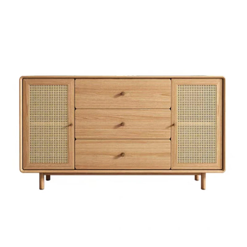 Contemporary Brown Sideboard Massief Wood Buffet Table 3 Drawers - Makkelijk Schoon Te Maken Https