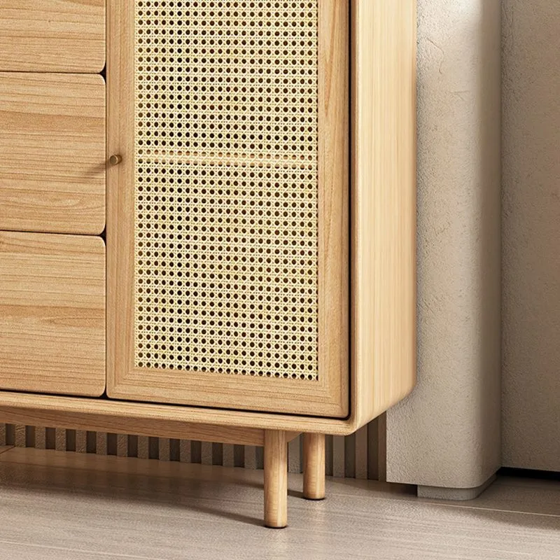 Contemporary Brown Sideboard Massief Wood Buffet Table 3 Drawers - Makkelijk Schoon Te Maken Https