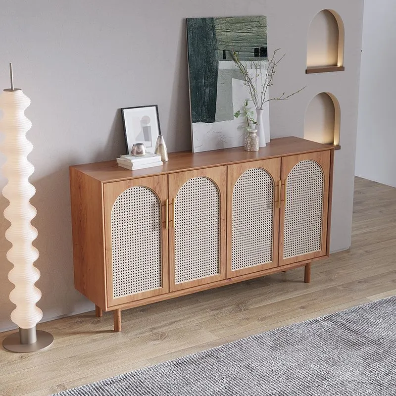 Contemporary Brown Wicker Doors Sideboard Stevig Wood Buffet Table Living Room Https