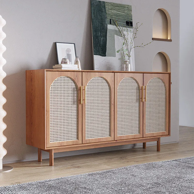 Contemporary Brown Wicker Doors Sideboard Stevig Wood Buffet Table Living Room Https