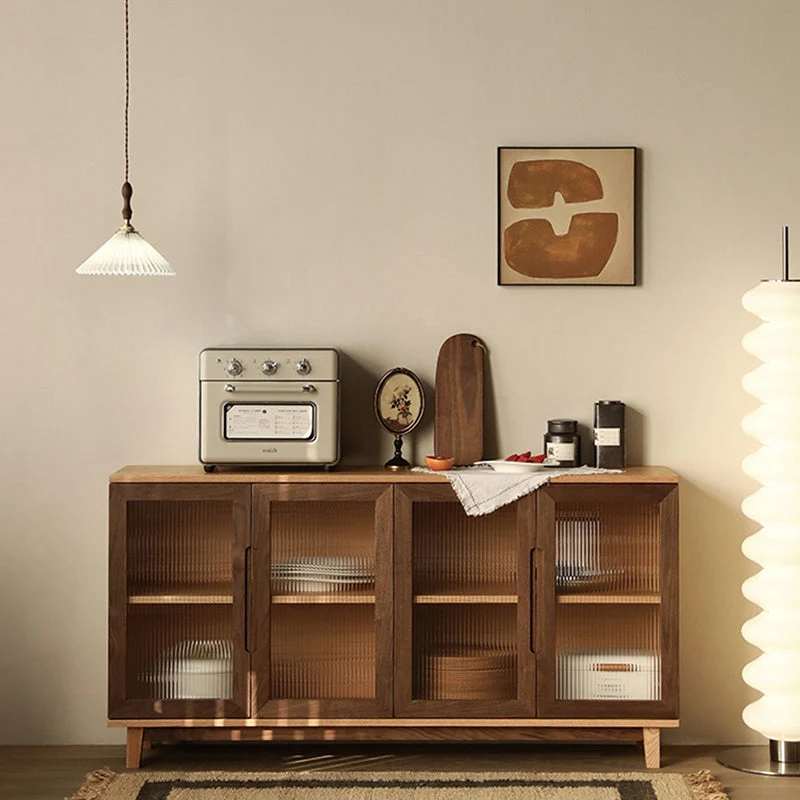 Contemporary Buffet Table Massief Wood Sideboard Table Doors Living Room 22l